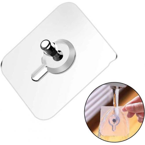 50Pcs Transparent Self Adhesive Wall Hooks Waterproof Damage for Bathroom Kitchen MultiSurface 2