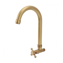 2025 Antique Brass Basin Faucet 30x18cm Single Handle Cross Knob
