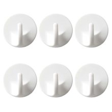 Lot de 6 crochets muraux blancs auto-adhésifs amovibles sans perçage - Salle de bain, cuisine, bureau, placard