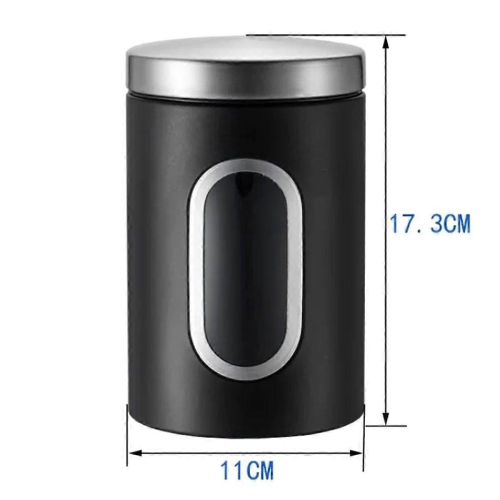 1Pcs Coffee Canister Stainless Steel Storage Jars with Visual Window Kitchen Storage Coffee Bean Te 1