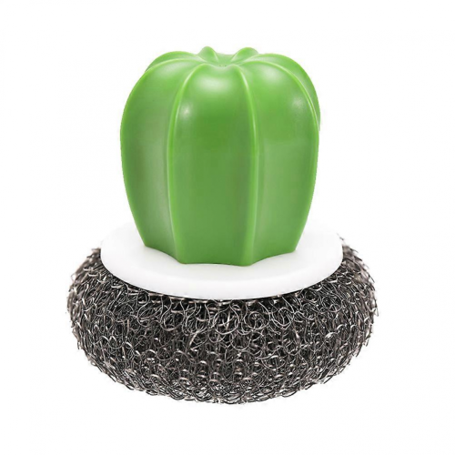 Creative Cactus Cleaning Ball Dish Washing Brush for Household Users Black 1Set 1