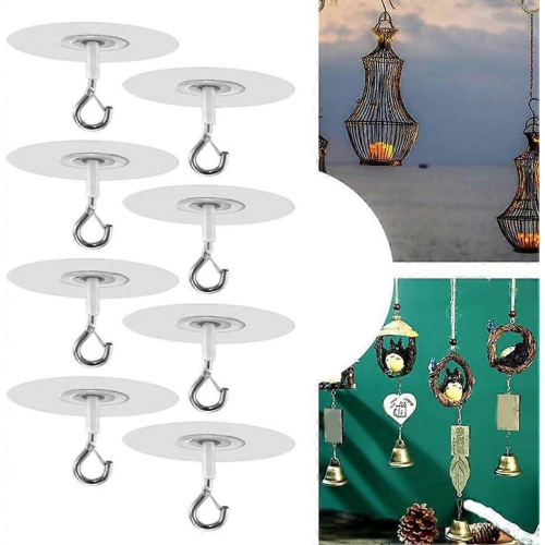 Ganci da soffitto per piante, 8 pezzi, staffe metalliche con fermagli di sicurezza per interno ed esterno 1