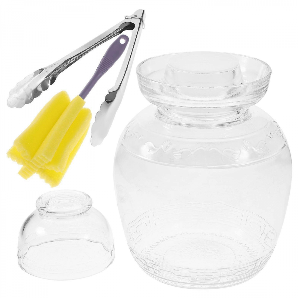 Fermenting Jar Glass Pickle Vegetable Jar For Kitchen Purpose Transparent 4126281276401