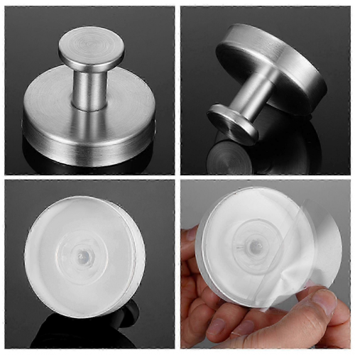 SilverSingle Pack2025 Rustproof hooks for home no-drill durable suction cup 2