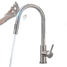 Brushed Nickle2025 Modern 304 Stainless Steel Hot Cold Mixer Water Tap Pull Down Black Brushed Gold Pull Out Smart Touch Sensor Kitchen Faucet-hy -ZY