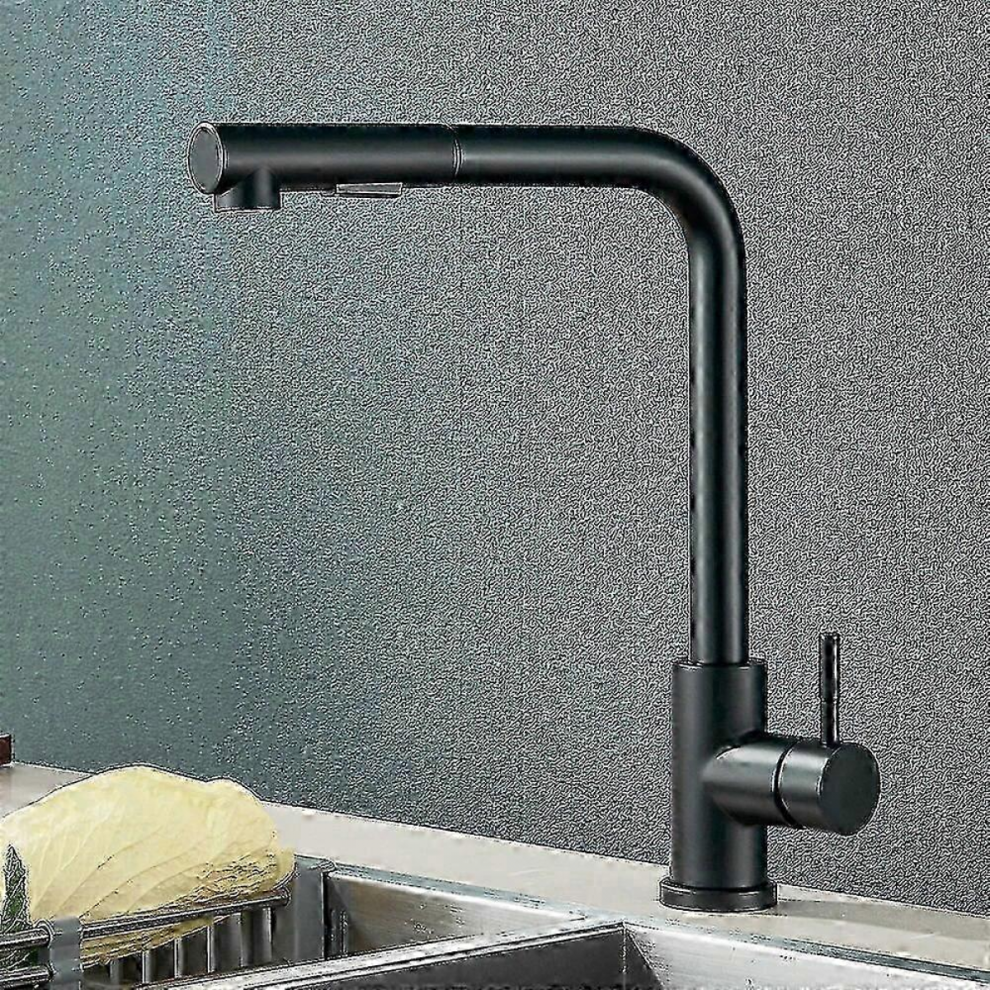 Matte Black-3042025 Shinesia Kitchen Faucets Stainless Steel Gourmet Kitchen Mixer Tap Pull Out Hotcold Water Black/Brushed Nickel 4126281276036