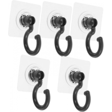 2025 10 x 360 Rotatable Adhesive Ceiling Hooks, Ceiling Hooks Without Drilling, Adhesive Wall Hooks for Bathrooms, Toilets, Kitchens