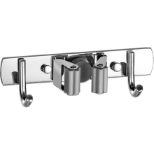 Lot de 2 supports muraux pour balai et serpillière, acier inoxydable perforé antidérapant, pour cuisine et salle de bain.