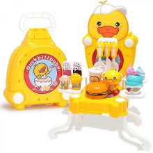 Simulazione di ornitorinco cucina giocattolo casa portatile tavolo portautensili set giocattolo 25-26 giallo