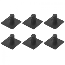 Selbstklebende Edelstahl-Wandhaken, robust & wasserdicht, kein Bohren, für Bad & Küche, 6er-Pack, Schwarz