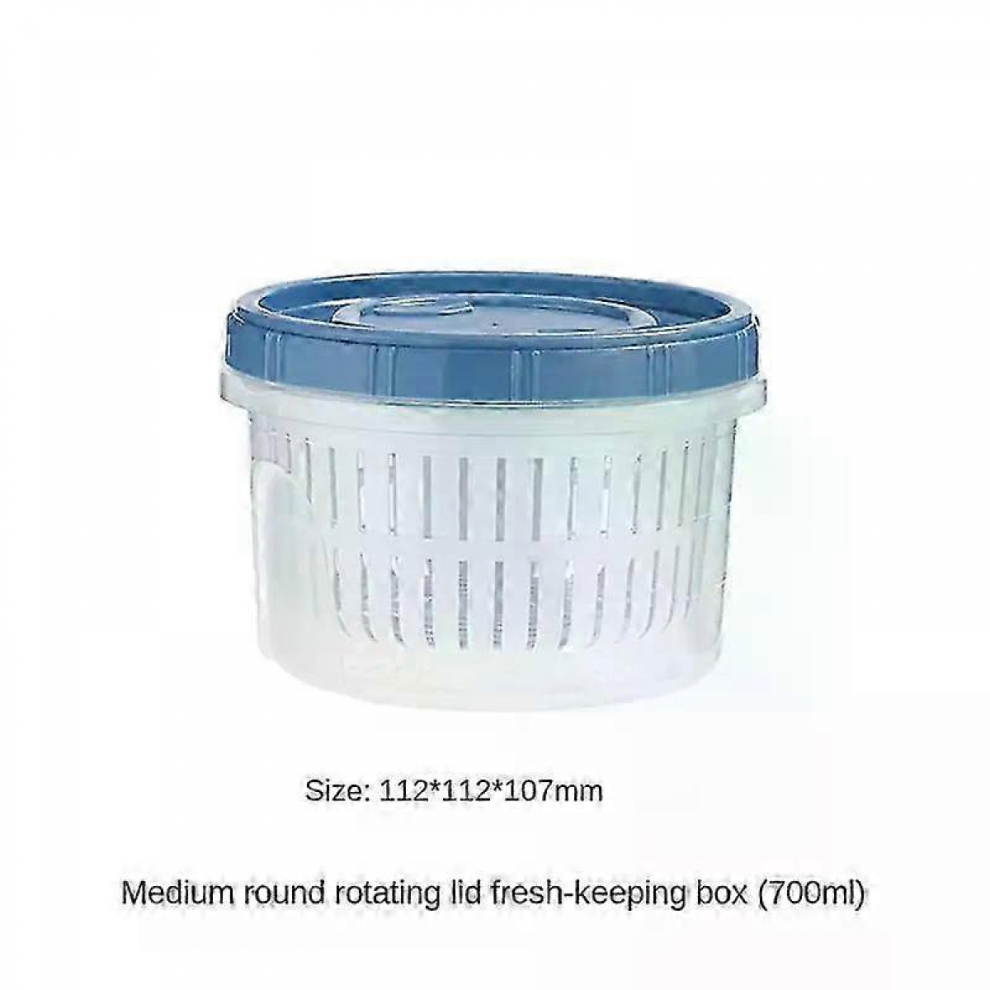 Blue700ml2025 Refrigerator Storage Box Kitchen Food Vegetable Fruit Storage Box Drain Basket Storage Containers Fridge Organizer Storage Box 8385827163445