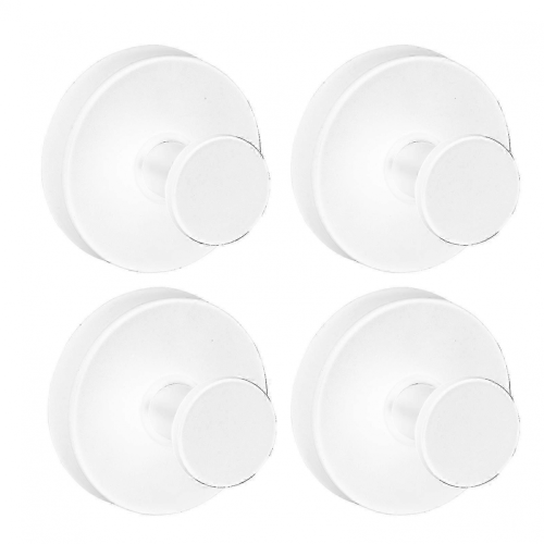 WhiteFour Pack2025 Rustproof hooks for home no-drill durable suction cup