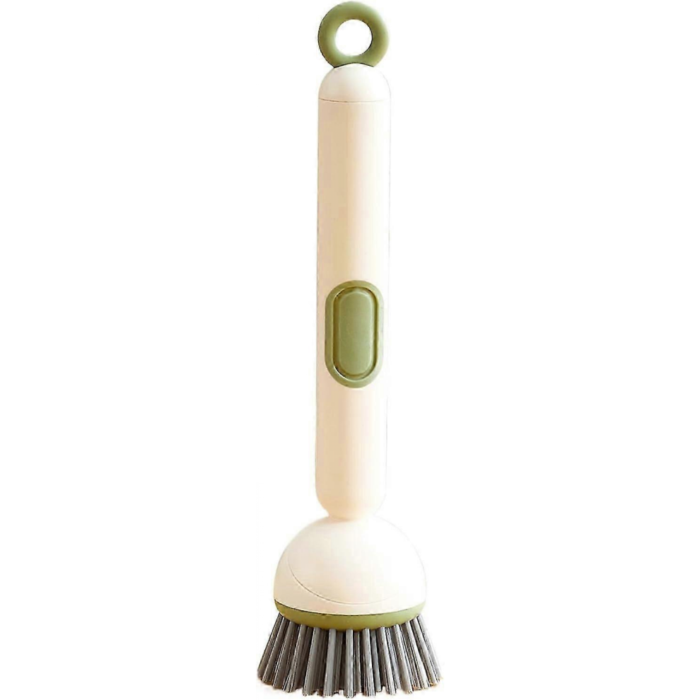 Soap Dispensing Dish Brush, Dish Brush with Soap Dispenser, Cleaning Brush Scrubber for Kitchen, Adjustable Scrubber Wand for Bathroom Glass Kitchen