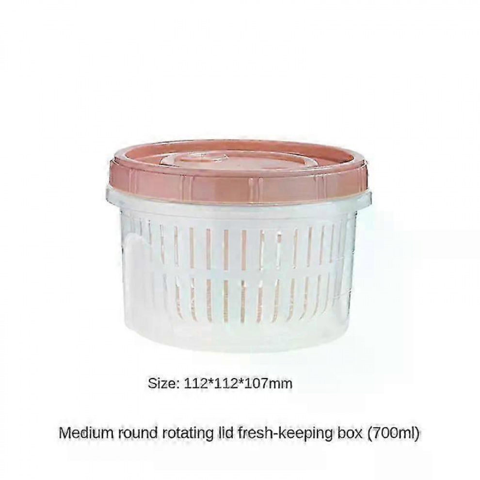 Powder700ml2025 Refrigerator Storage Box Kitchen Food Vegetable Fruit Storage Box Drain Basket Storage Containers Fridge Organizer Storage Box 7441491139115