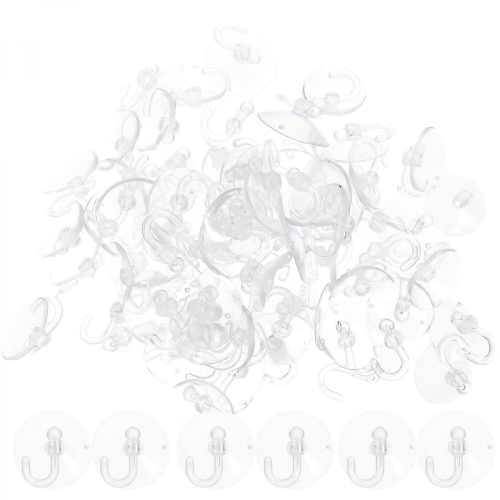Lot de 100 crochets à ventouse transparents multifonctionnels en PVC 1