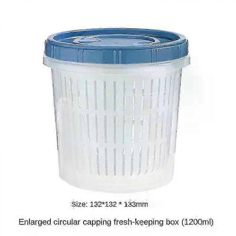 Blue1.25l2025 Refrigerator Storage Box Kitchen Food Vegetable Fruit Storage Box Drain Basket Storage Containers Fridge Organizer Storage Box 7441491139016