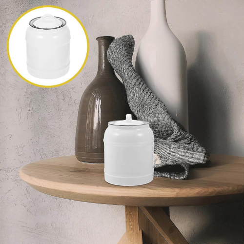 Bocal de conservation en céramique blanche avec couvercle (1 pièce) 2
