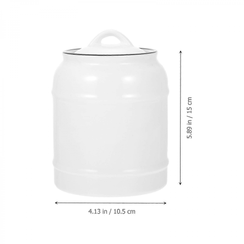 Bocal de conservation en céramique blanche avec couvercle (1 pièce) 1