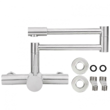 Wall-Mounted Sink Faucet Stainless Steel, Hot and Cold Water Mixer 2025