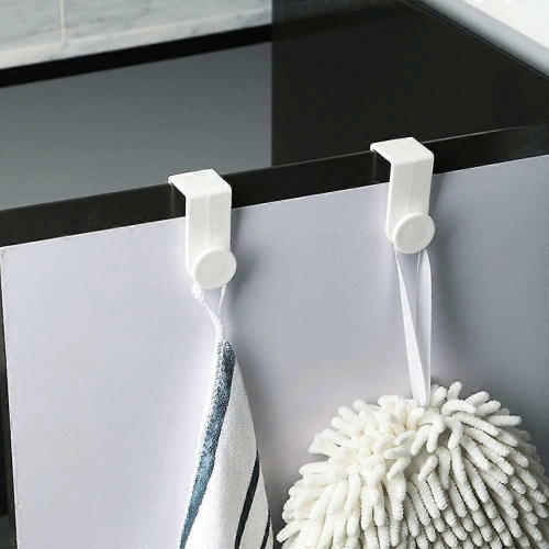 Over the Door Hooks 2PCS MultiFunctional AntiSlip Plastic Cabinet Door Hooks for Kitchen Bathroom 2