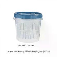 Blue900ml2025 Refrigerator Storage Box Kitchen Food Vegetable Fruit Storage Box Drain Basket Storage Containers Fridge Organizer Storage Box