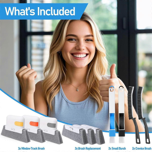 Window Track Cleaner Set, Window Groove Cleaning Brush Tools, Window Track Cleaning Tools,for Kitchen, Bathroom 2