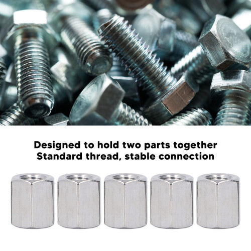 10PCS M10 Stainless Steel Hex Coupling Nuts, 17mm Length 2