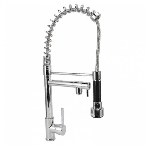 Chrome Finish Kitchen Faucet With Spring Pull-Down Spout, Pull Down Sprayer Faucet Offers Stylish And Functional Solution For Your Kitchen Space 2025 1