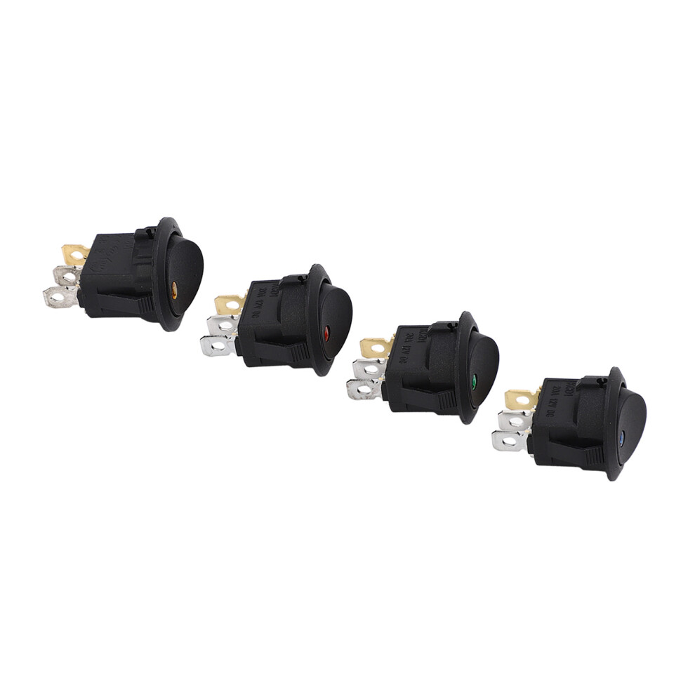 20Pcs 3 Pin 2-Position 12V Led Rocker Switch Abs For Car Rv Appliances Black 7601371546406