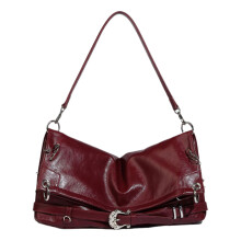 Sac à main pratique en cuir PU sous les bras, sac à-Rouge