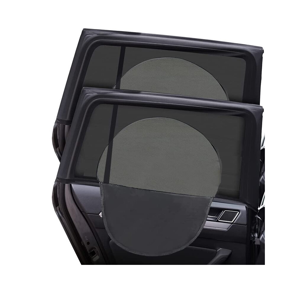 Car Window Sun Shade with Zipper, Breathable Mesh UV Protection for Baby Pet Camping, Universal Fit