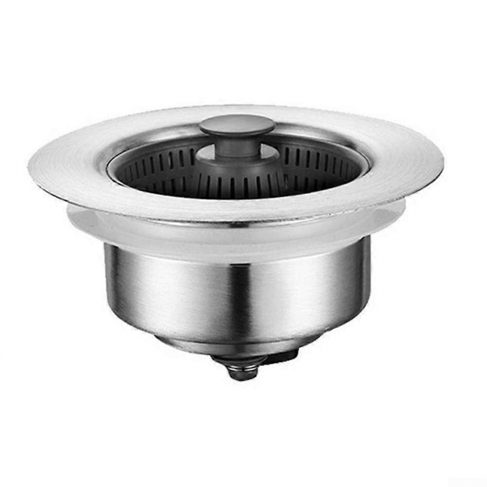 3In1 Kitchen Sink Strainer Stainless Steel Drain Stopper With Leakproof Rubber Seal 5008878164263