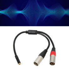 Cavo microfono maschio da 3,5 mm a doppio XLR da 1,0 piedi, resistente e schermato
