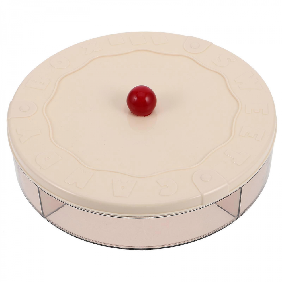 Snack Tray Round Divided Container For Kitchen Beige With Lid 5008878200114