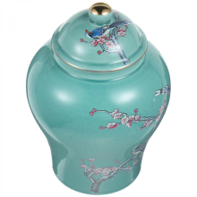 Sealed Tea Storage Jar Ceramic Container for Kitchen Use Green Color