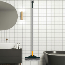 Bathroom Cleaning Brush 3-In-1 Adjustable V-Shaped Floor Brush With Long Handle For Tile Corner Cleaning Yellow Green 1Pcs