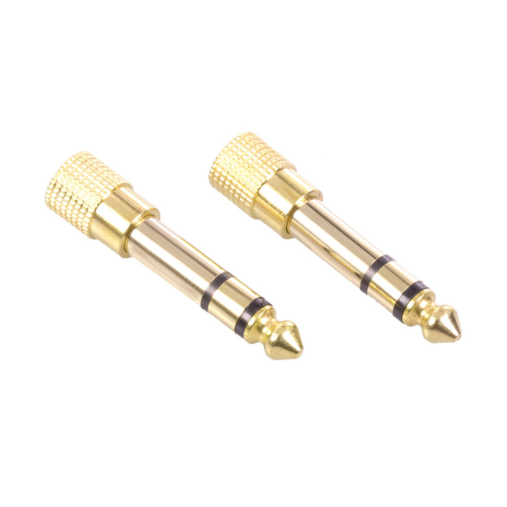 2X 3.5Mm Socket To 6.35Mm Jack Audio Converter Headphone Adapter Plated For Headphones And Audio Gear Gold 9426802516388