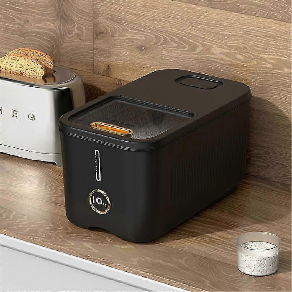 2025 Grain Dispenser Rotation Insect Proof Moisture Proof Rice Box Sealed Jar Storage 10Kg/15Kg Kitchen Containe Rice Storage Box With Lidblack 5008878212995