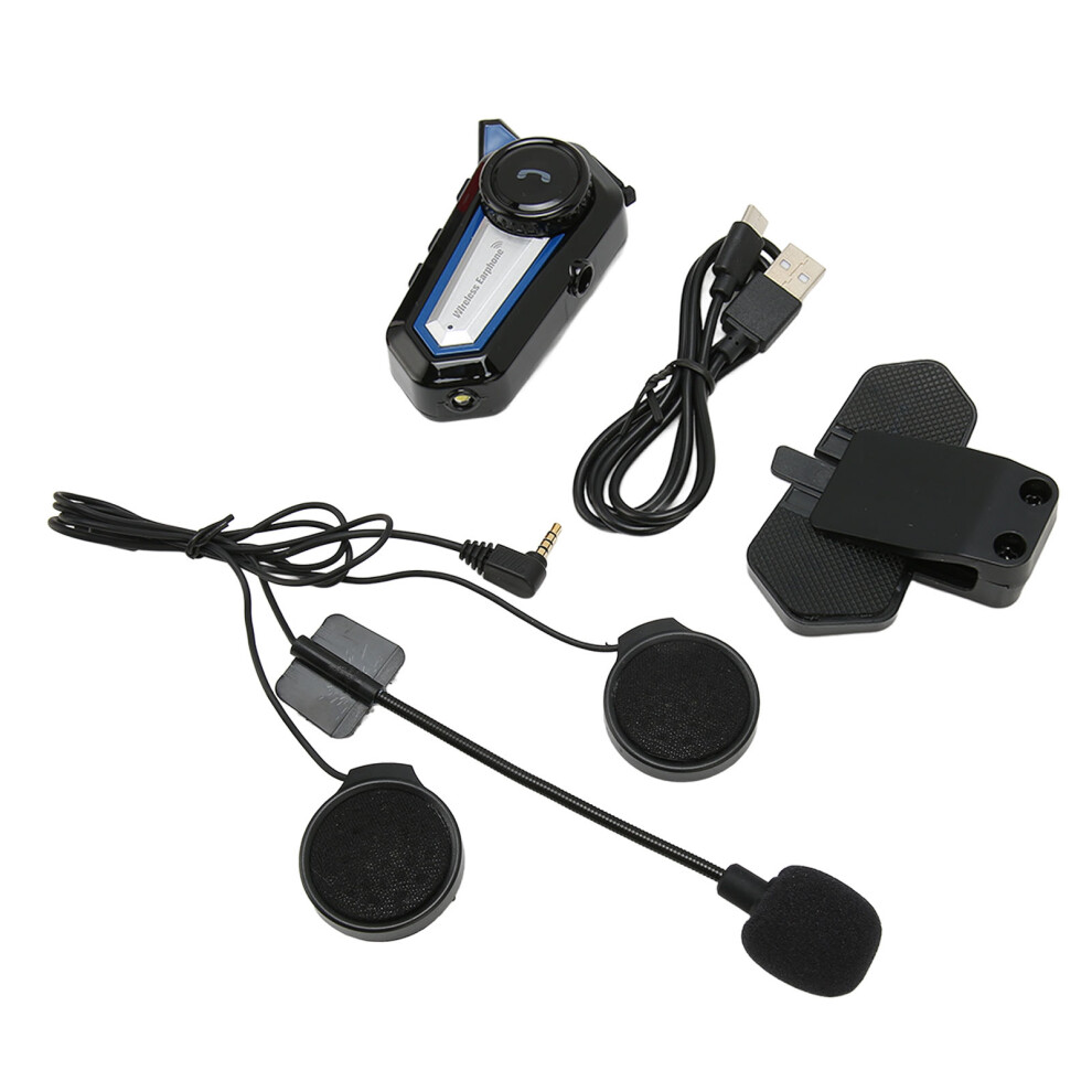 Motorcycle Bluetooth Headset 1000Mah Noise Reduction Helmet Headphones Black 8021371550378