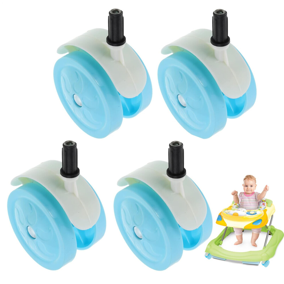 Baby Stroller Wheels Quiet Walker Wheel Replacements With Swivel Casters Wear Resistant 4 Pcs For Strollers Pushchairs