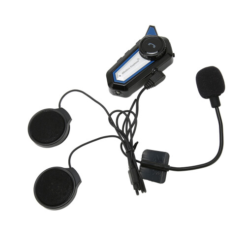 Casque audio stéréo pour moto avec puce Bluetooth, intercom duplex intégral, réduction du bruit, communication mains libres, étanche et commande 1
