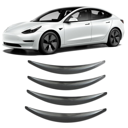 Tesla Model 3 Fender Flare Set 4 Pack Durable Smooth Surface Grey
