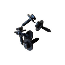 10/20Pcs 4.8x19mm Black Hex Head Self Tapping Screws with Washer for Car RustResistant