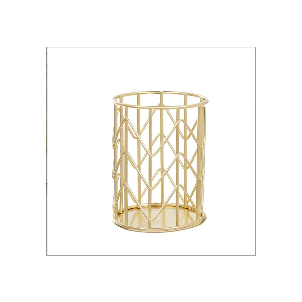 Sturdy Metal Wire Organizer, Easy Visibility Desktop Organizer With Humanize Design, Makeup Brush Holder Organizer For Home Office Vanity, Round Wire 9009791499247