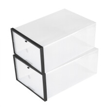 Plastic Organizer with Stackable Box and Transparent Box Body, Clear Drawer Shoe Storage Organizer for Home, Foldable Design Multi-purpose Storage