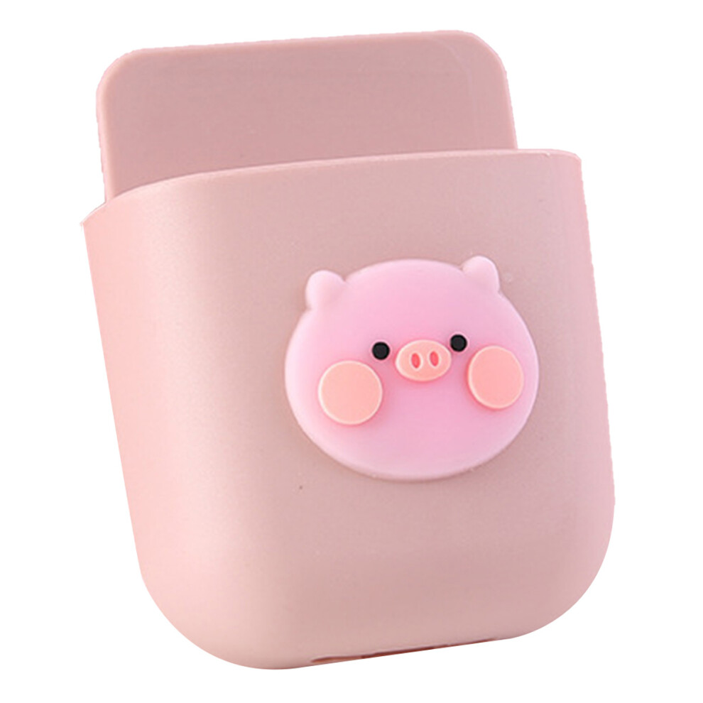 Remote Control Holder Wall Mount, Space Saving Storage Box With Adhesive Mounting, Multi Functional Organizer With Cute Cartoon Style, Charging Port 9358999558271