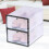 Plastic Organizer with Stackable Box and Transparent Box Body, Clear Drawer Shoe Storage Organizer for Home, Foldable Design Multi-purpose Storage 4