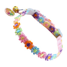 4pcs Colorful Lace Flower Adjustable Collar For Cats And Kittens Lightweight Cat Collar With Bell For Festivals Parties