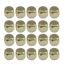 20 Stück Messing-Anhängerperlen,-goldene quadratische Perlen 2
