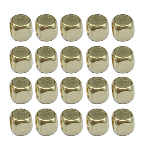 20 Stück Messing-Anhängerperlen,-goldene quadratische Perlen 2